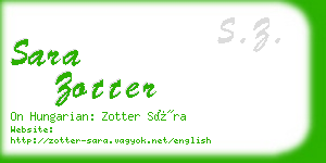 sara zotter business card